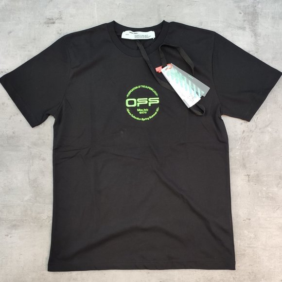 Off White Black Casual Jersey T-Shirt